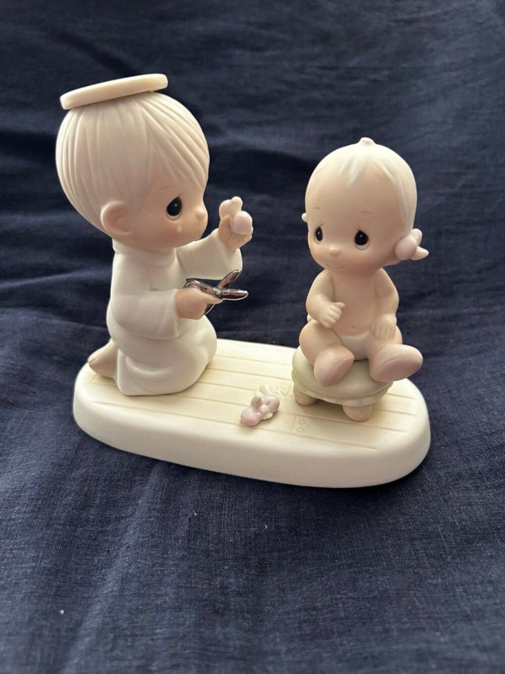 Precious Moments Babys First Haircut Figurine 1989 Samuel J. Butcher Collectible